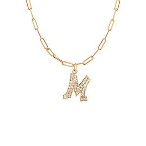 Graffito Initial Pendant with Diamonds