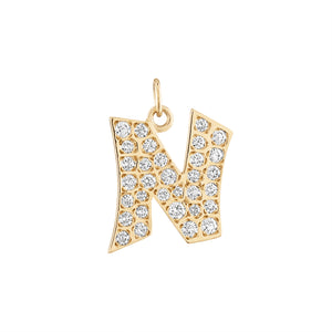 Graffito Initial Pendant with Diamonds